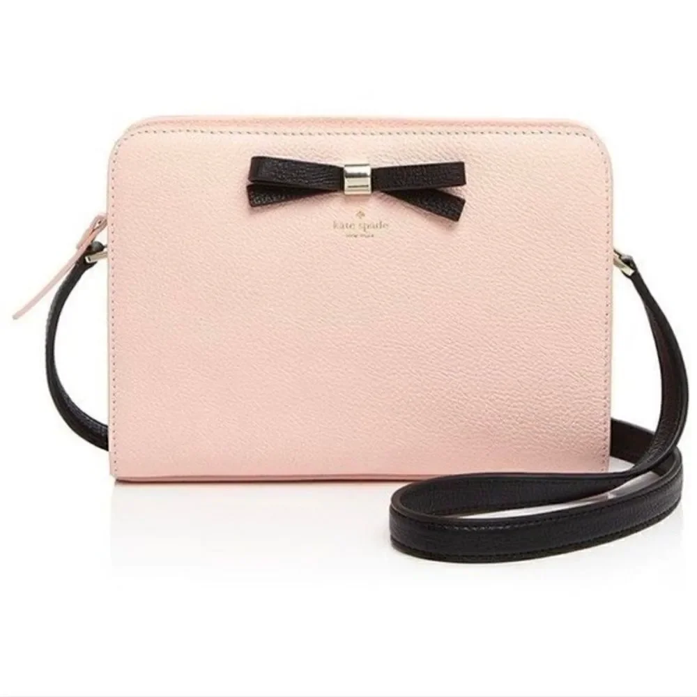 Kate Spade Henderson Street Fannie Pebbled Leather Shoulder Bag Pink & Gold